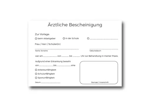 Arztbescheinigung plainwhite 01