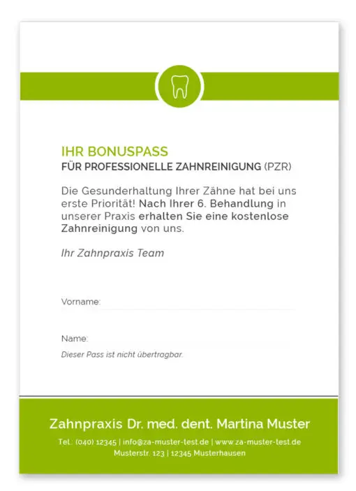 PZR Bonuspass Grün