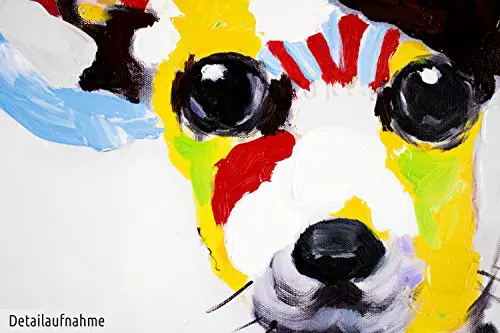 KunstLoft Acryl Gemlde Der Hundeblick 80x80cm original handgemalte Leinwand Bilder XXL Bunter Chihuahua Hund fr Kinder Kinderzimmer Babyzimmer Wandbild Acrylbild moderne Kunst mit Rahmen 0 0