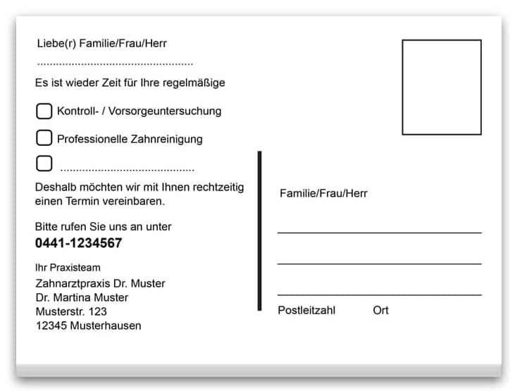 recallkarte beispiel 1