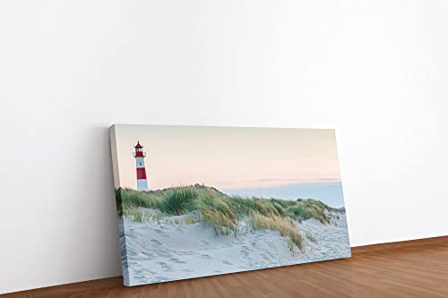 Leinwandbild 120x60cm Leuchtturm Ostsee Strand Sandduenen Sand Natur Schoen 0 4