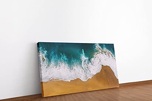 Leinwandbild 120x60cm Meer aus der Vogelperspektive Welle Strand Fotokunst 0 4