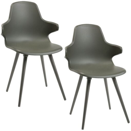 2 Topstar Schalenstühle T2020 mit Armlehnen FZ11SS-2 grau Kunststoff