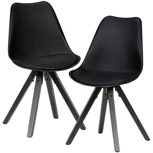 2 Stühle WL6.134 schwarz Kunststoff