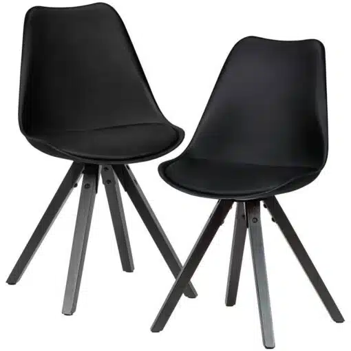 2 Stühle WL6.134 schwarz Kunststoff