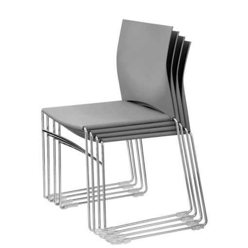 4 Topstar Besucherstühle W-Chair CH490-0 grau Kunststoff - Image 2