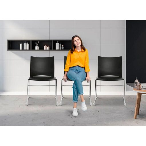 4 Topstar Besucherstühle W-Chair CH490-0 grün Kunststoff - Image 8